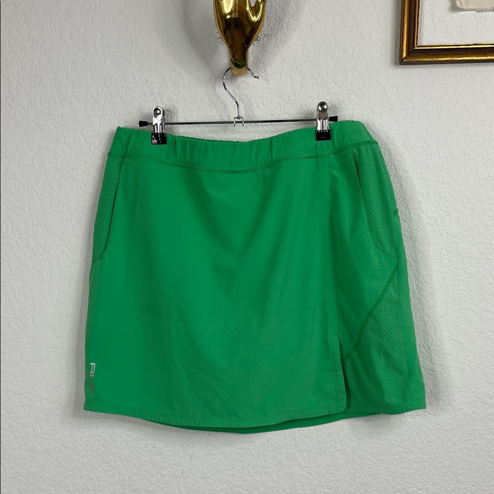 RLX Ralph Lauren Sport Mesh Vented Tennis Gold Pockets Skirt Skort